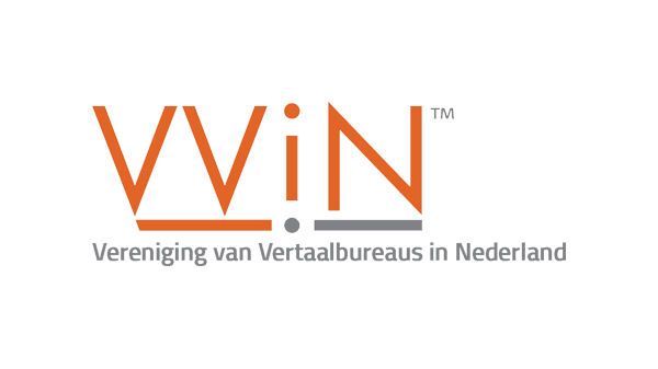Logo Vereniging van Vertaalbureaus in Nederland (VViN) in kleur 600*337 pixels op transparante achtergrond
